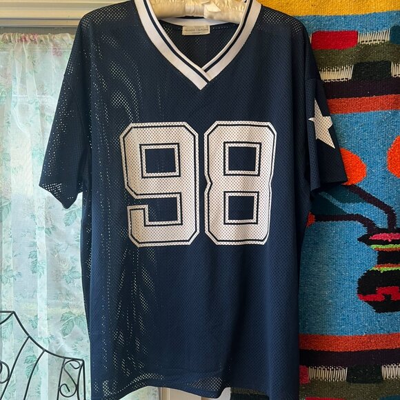 Frankee & Skylarr Dallas Cowboys #98 Mesh Jersey 1X Plus Size Throwback Tunic - Picture 1 of 10